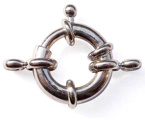 Silver 18k WG Overlay Moonlight Clasp for Single Row Strand
