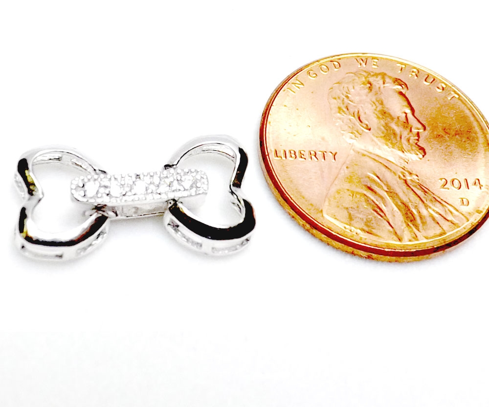 Pearl Diamond Accent Clasp 925 Sterling Silver