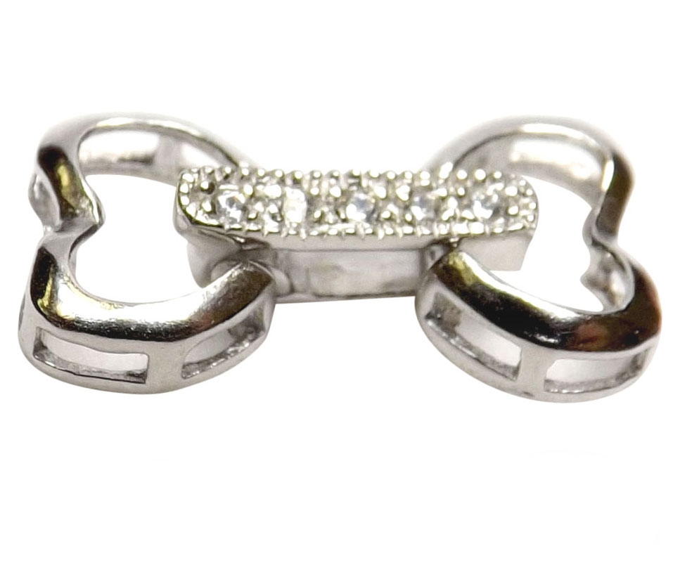Pearl Diamond Accent Clasp 925 Silver