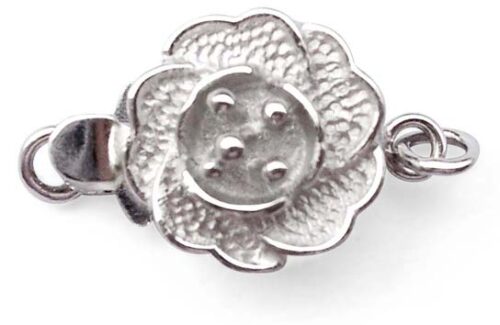 925 Rose Shaped Sterling Silver Clasp