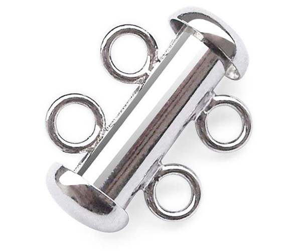 925 Sterling Silver 2-row Tube Clasp
