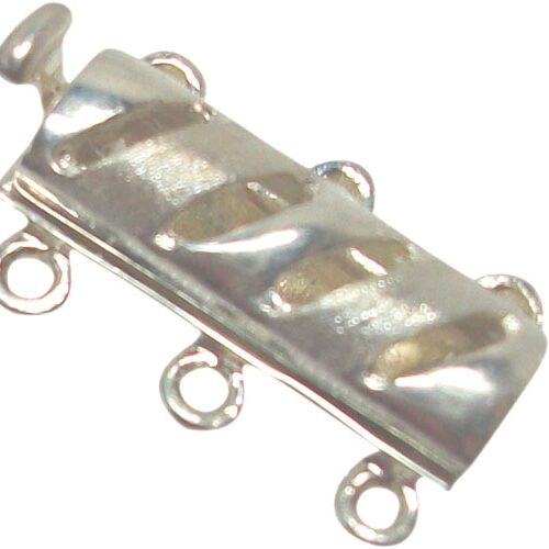3 Row 925 Sterling Silver Pearl Safety Clasp 9x18mm
