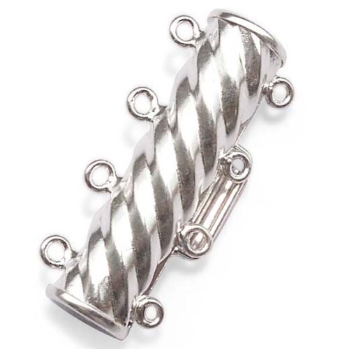 925 Sterling Silver 4-Row Pearl Clasp