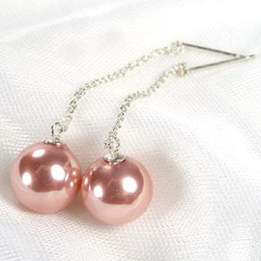 Peace 10mm Dangling Southsea Shell Pearl Earrings