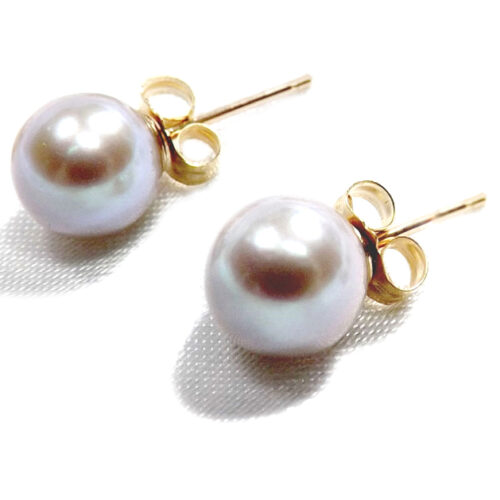 14ky gold grey pearl studs earrings