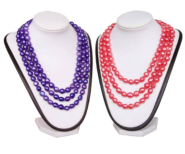 Versatile 10-11mm Baroque Pearl Necklace with a Silver Clasp 59inches