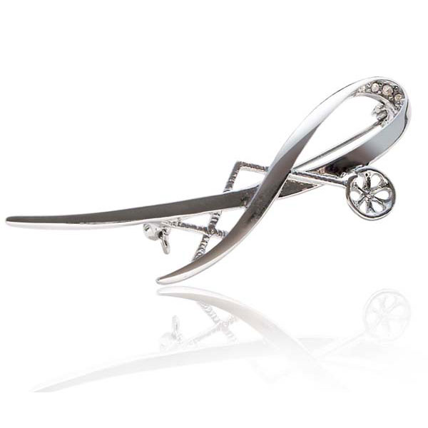 Pearl Brooch Setting in Crossover Design 18K Gold Overlay