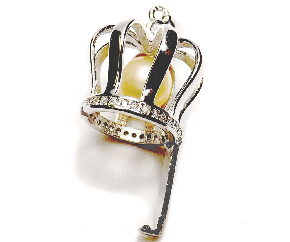 Big 925S Silver Pearl Cage Holder