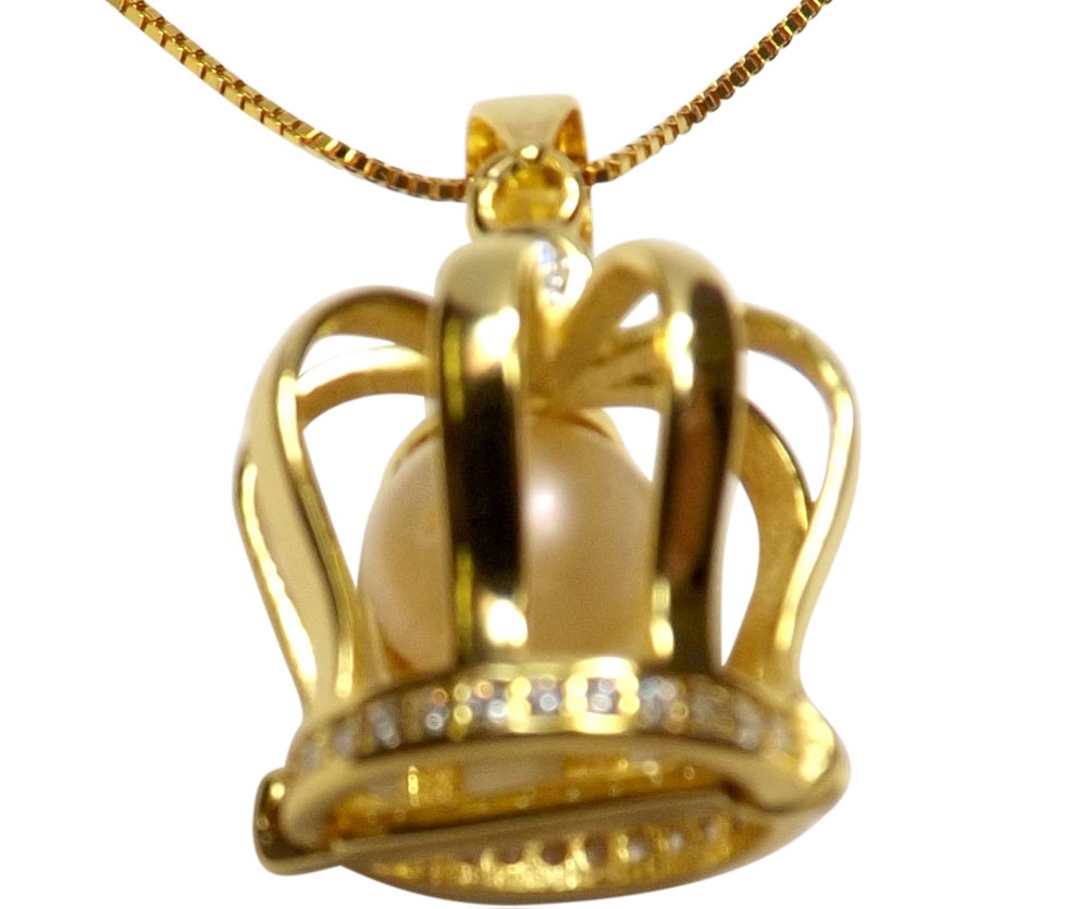 Pearl Cage Holder with 18kYellow Gold over 925s silver