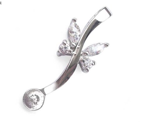 925 Sterling Silver Cherry Shaped Pendant Setting