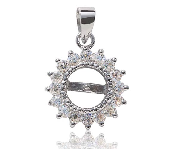 925 Sterling Silver Pendant Setting in Sunflower Design