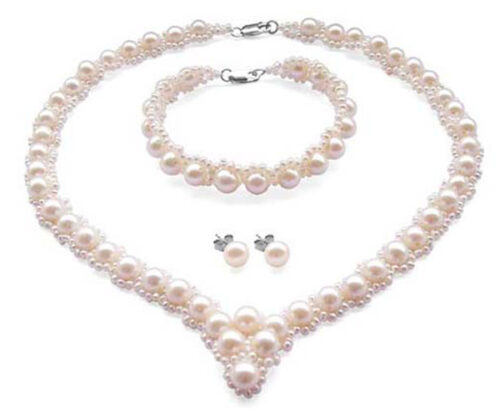 Bridal Pearl Matching Set, 925 Silver, 3 Colors