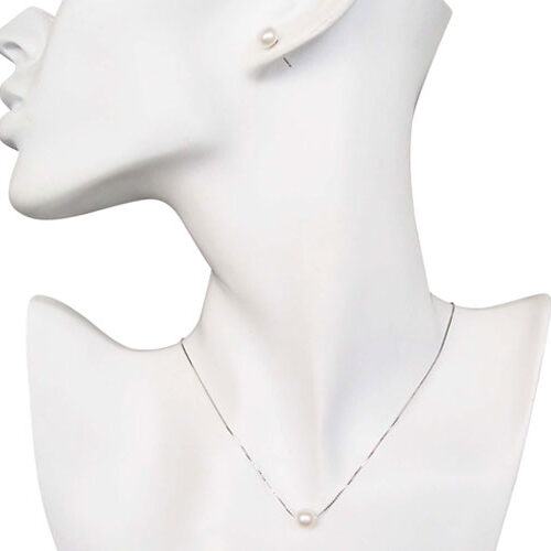 7-8mm White Add A Pearl Necklace and Earrings Set