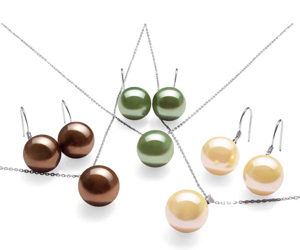 12mm South Sea Shell Pearl Necklace and Earrings Set