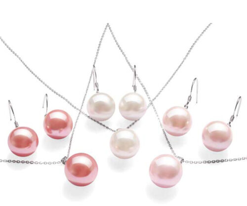 12mm South Sea Shell Pearl Necklace and Earrings Set