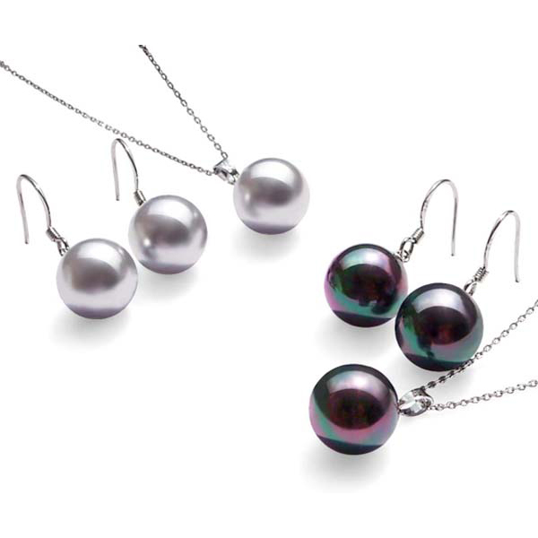 12mm South Sea Shell Pearl Necklace and Earrings Set