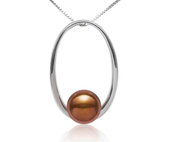 Chocolate 10mm Sterling Silver Loop Pendant