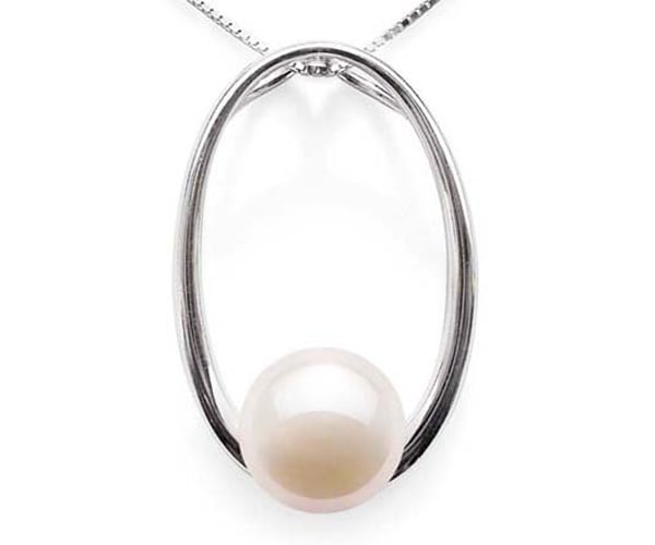 Large 10mm Sterling Silver Loop Pendant