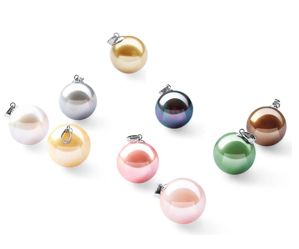 16mm Southsea Shell Pearl Pendant in 925 Sterling Silver Omega