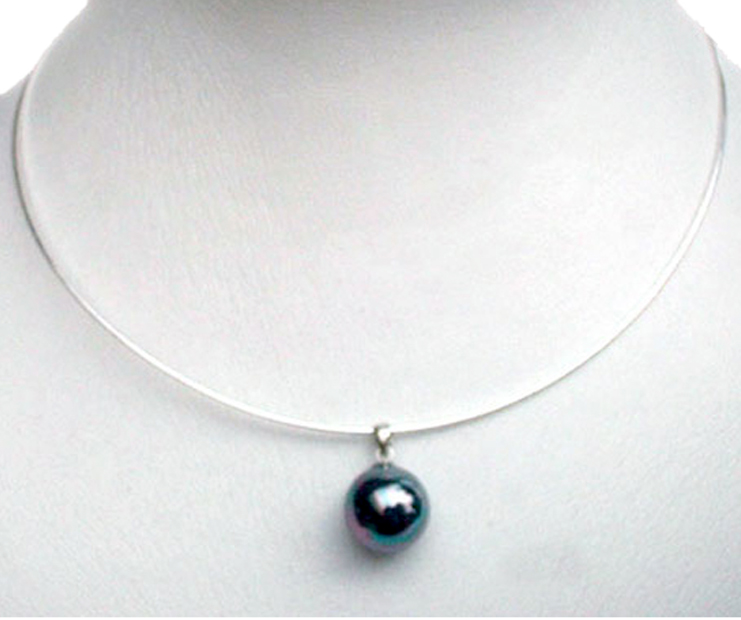 16mm Southsea Shell Pearl Pendant in 925 Sterling Silver Omega