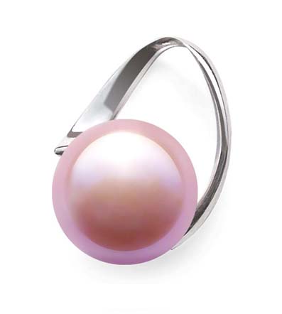 Mauve 10mm Pearl Silver Pendant