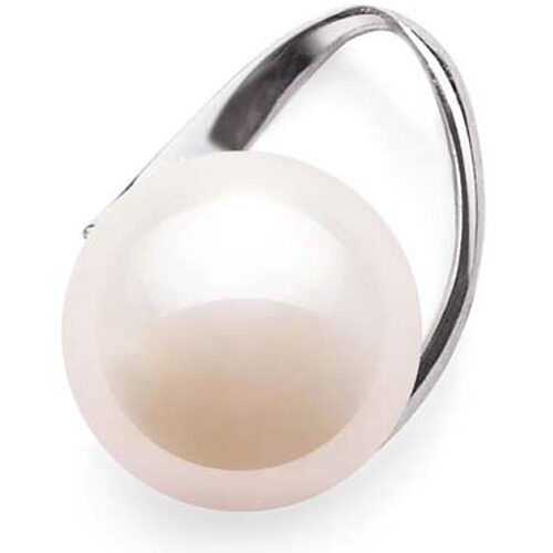 Simple Large 8mm Pearl Silver Pendant