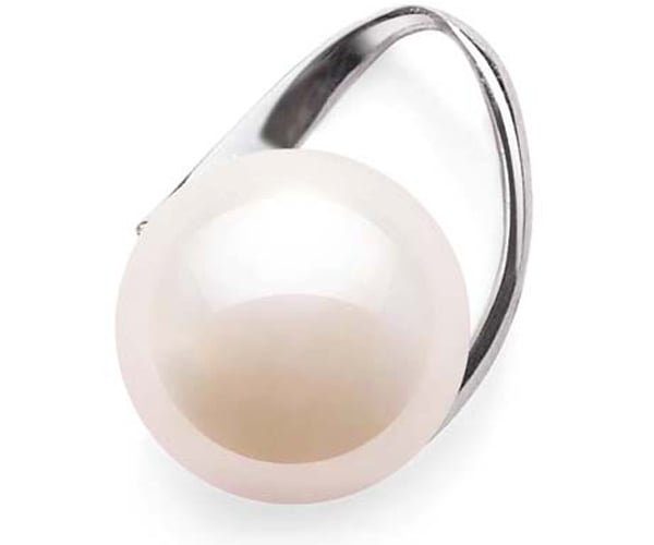 Simple Large 8mm Pearl Silver Pendant