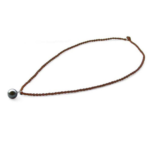 10mm South Sea Shell Pearl Pendant with Silk Cord