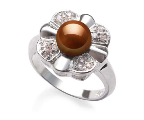 Sterling Silver Pearl Flower Ring Stamped 925