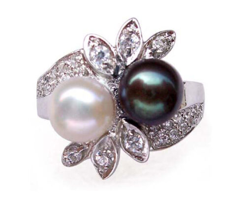 Sterling Silver 2 Pearl Ring