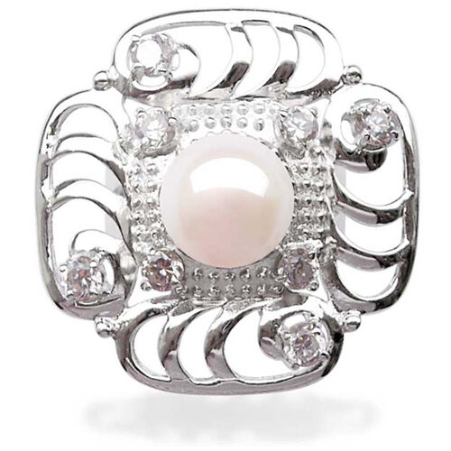 Large 9-10mm Pearl Ring in Spray Design and 925 Sterling Silver