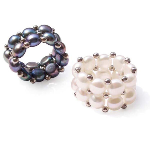 Stretchable 6.5-7.5mm Pancake Pearl Ring