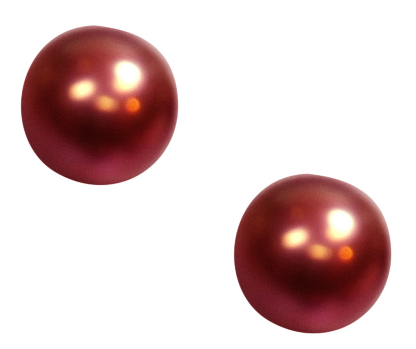 9-9.5mm Large Genuine Pearl Stud Earrings 925 Sterling Silver 4 Colors