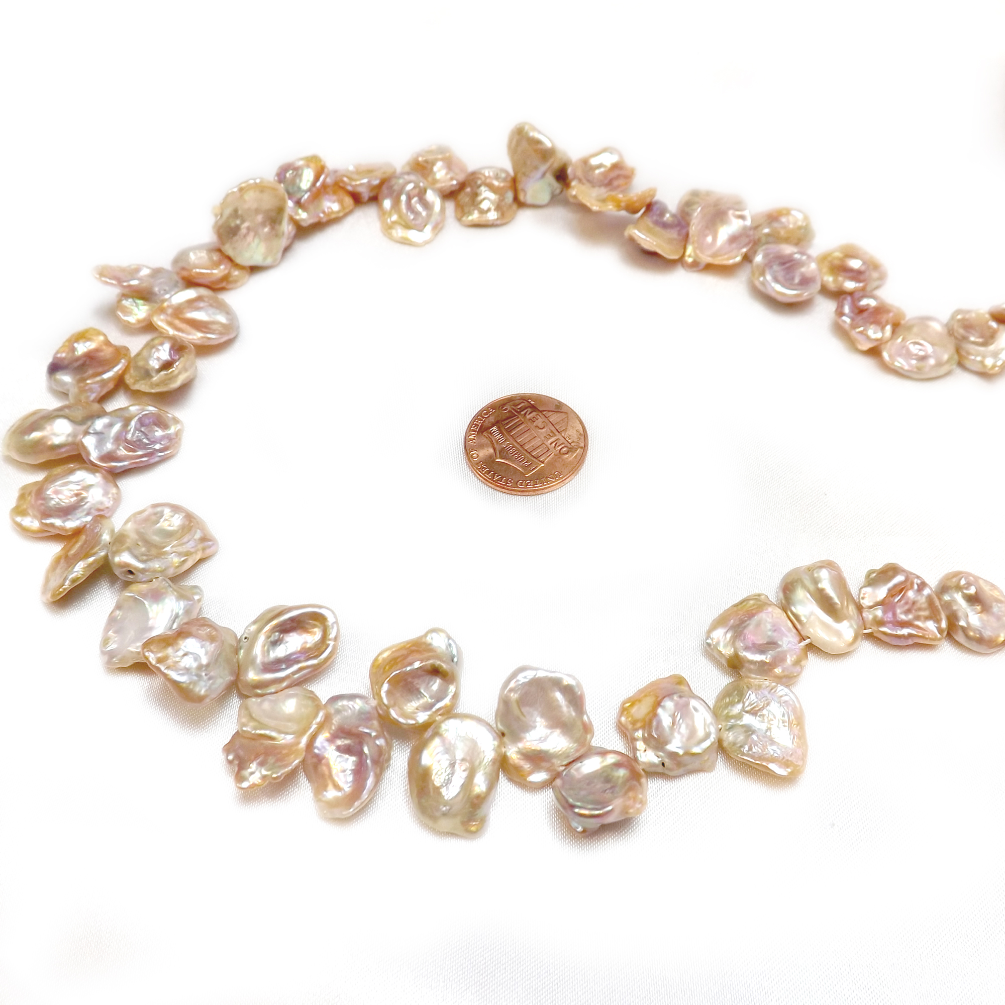 Large sized keshi pearl strand