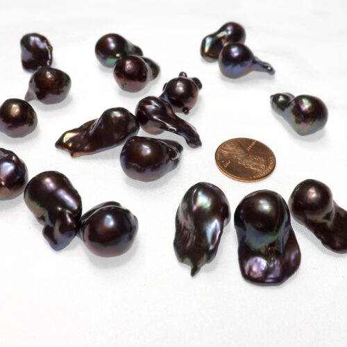 Black Loose Asymmetrical Nucleated Pearls Un-drilled or Drilled
