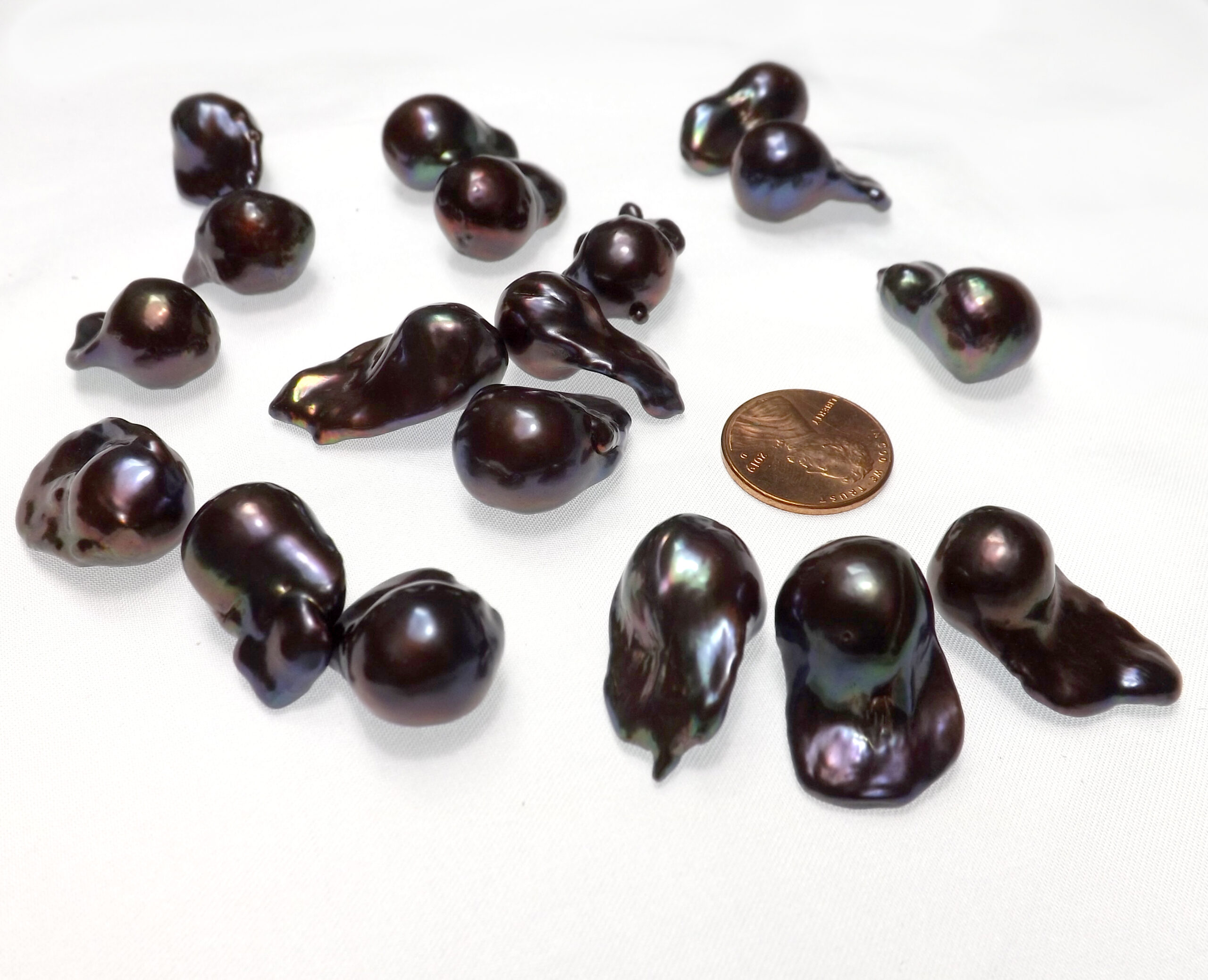 Black Loose Asymmetrical Nucleated Pearls Un-drilled or Drilled