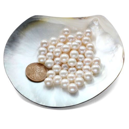 7-8mm AA+ Loose Round Pearls Sold by Ounce