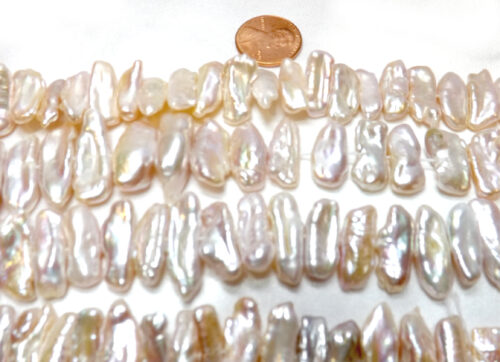 Center drilled mauve colored biwi pearl strand