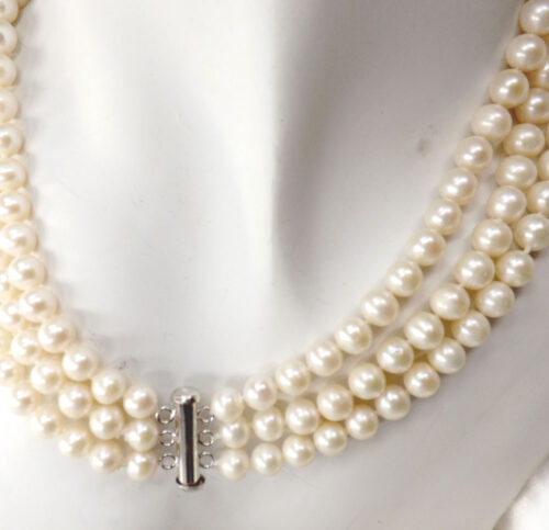 jackie o pearl necklace white colored pearls