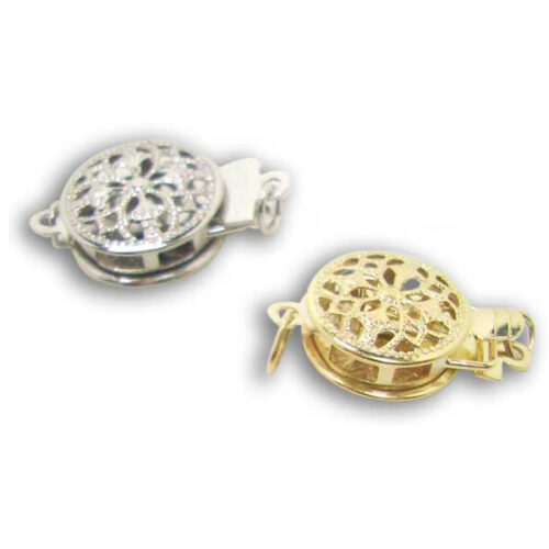 14K Yellow or White Gold for Single Row Pearls Round Clasps