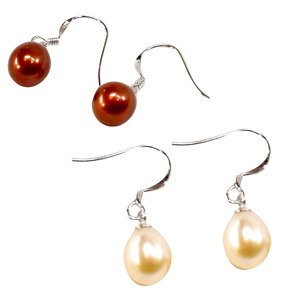 pearl silver earrings