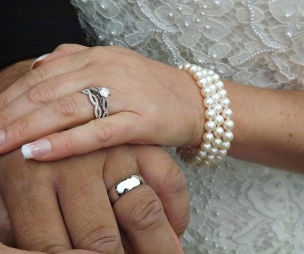 3-row White Round Pearl Bracelet, 925 Silver Clasp