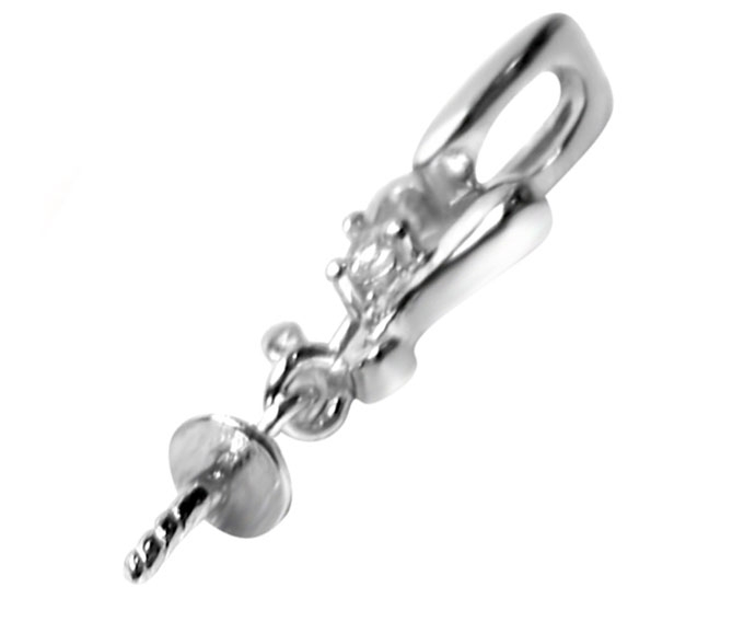 925 Sterling Silver Pendant Setting with a Heart Shaped Design