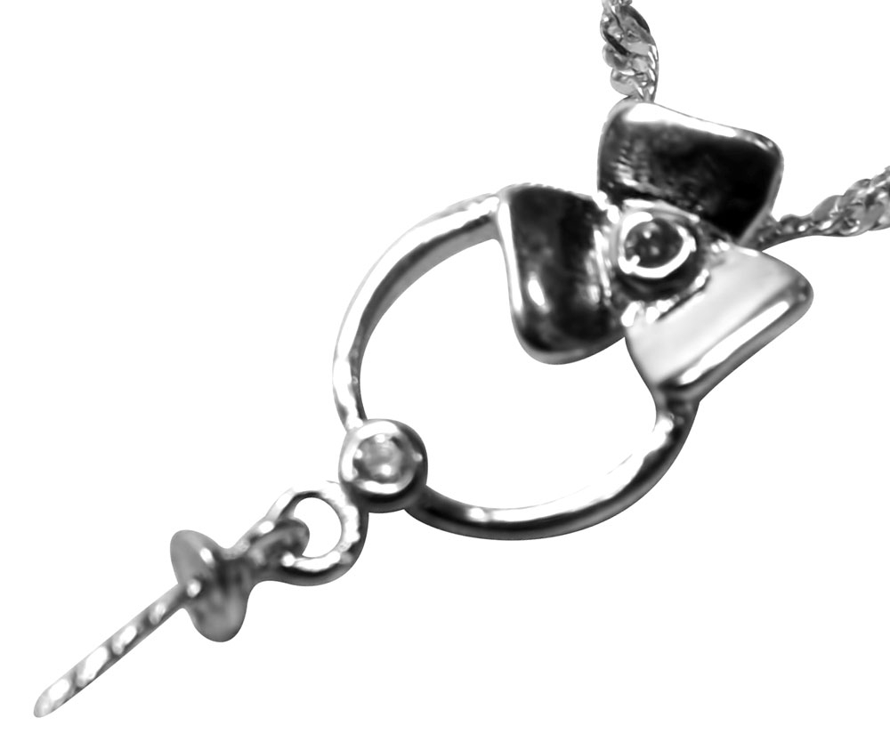 Circle With Clover Drop Pendant Setting