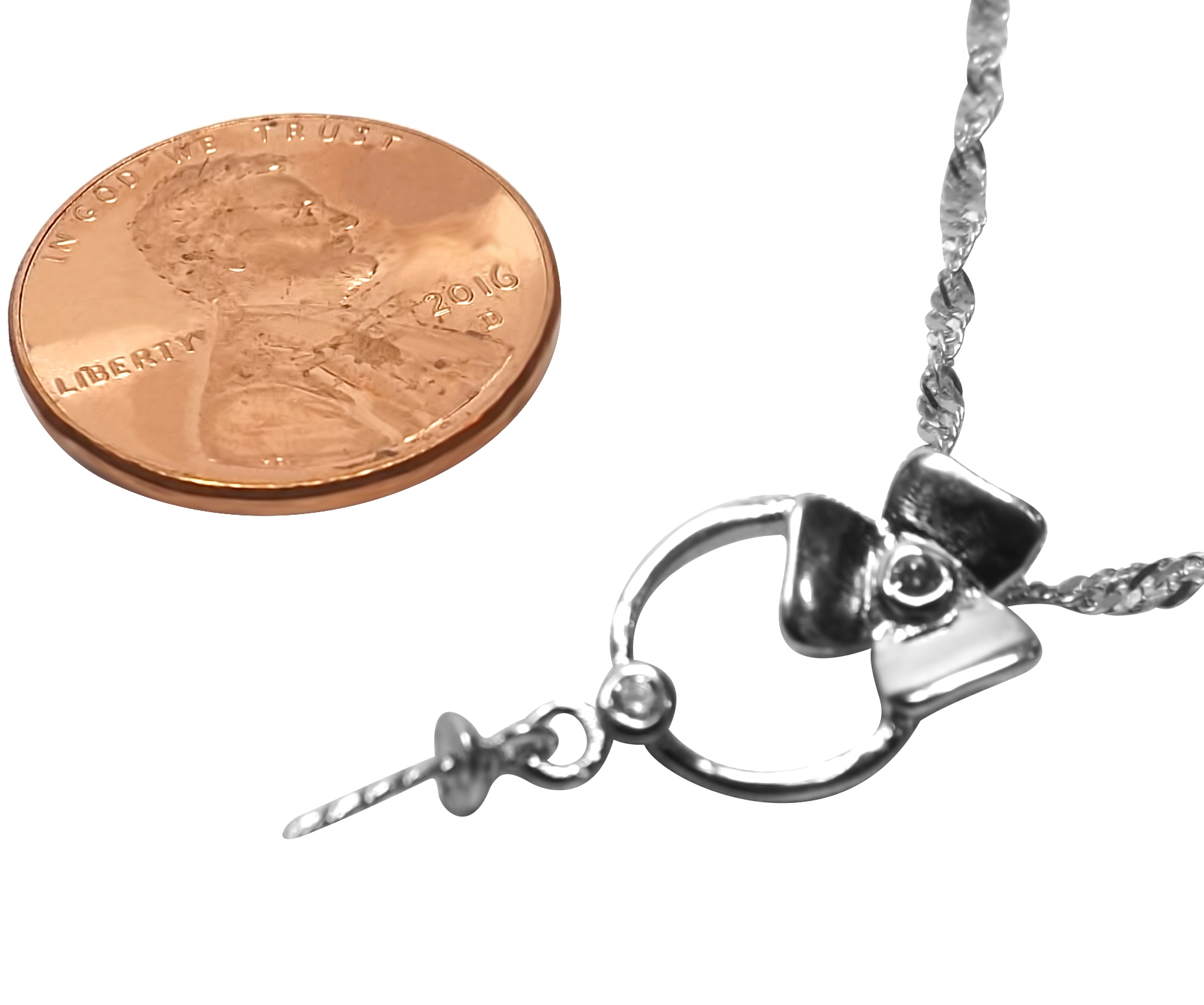 925 Sterling Silver Pendant Setting with a circle and leaves on the top