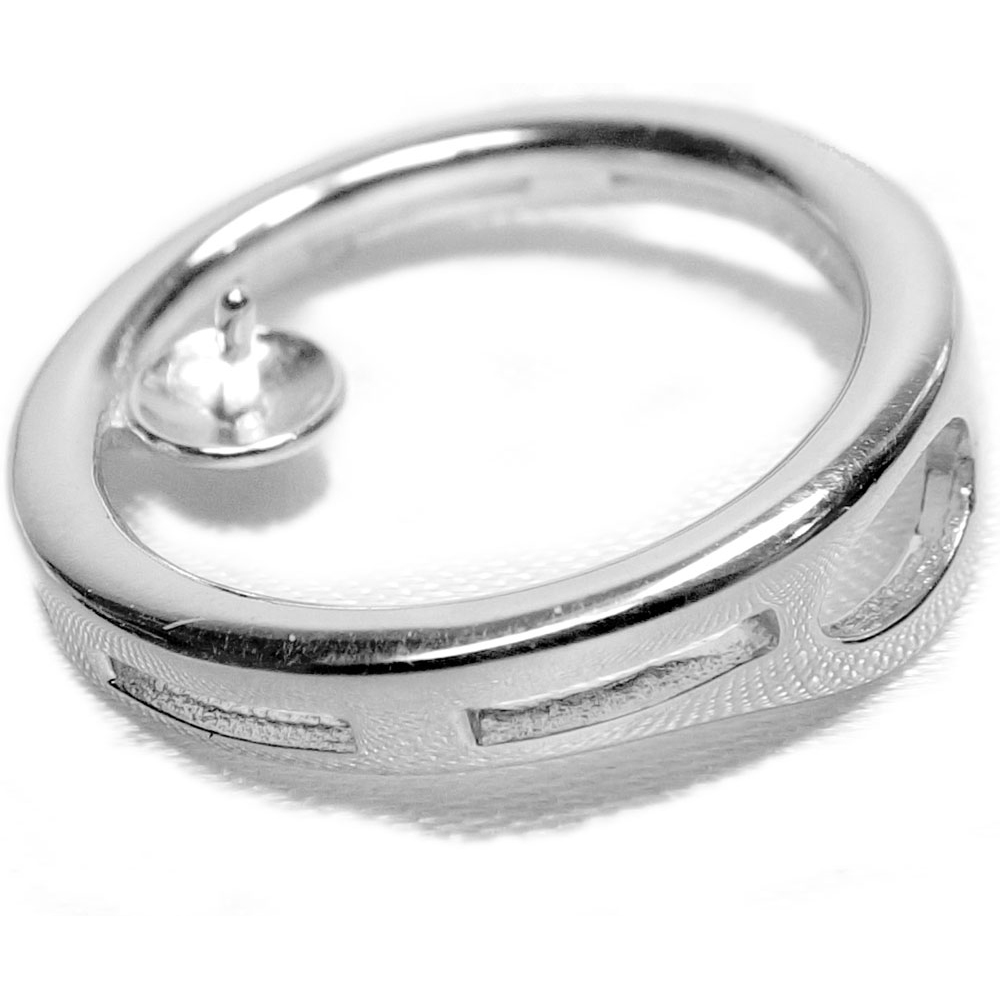 large sterling silver round circle pendant setting