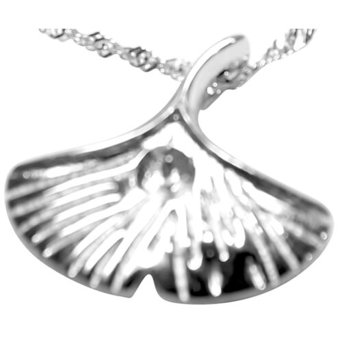 925S Silver Pendant Setting for Own Birthstone in a Ginkgo leaf Shaped Design