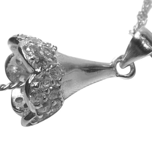 Micro-paved 925 Sterling Silver Pendant Setting