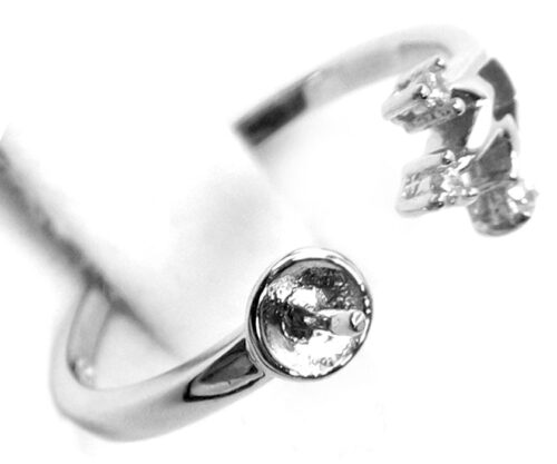 Adjustable 925 Sterling Silver Ring Setting with CZ
