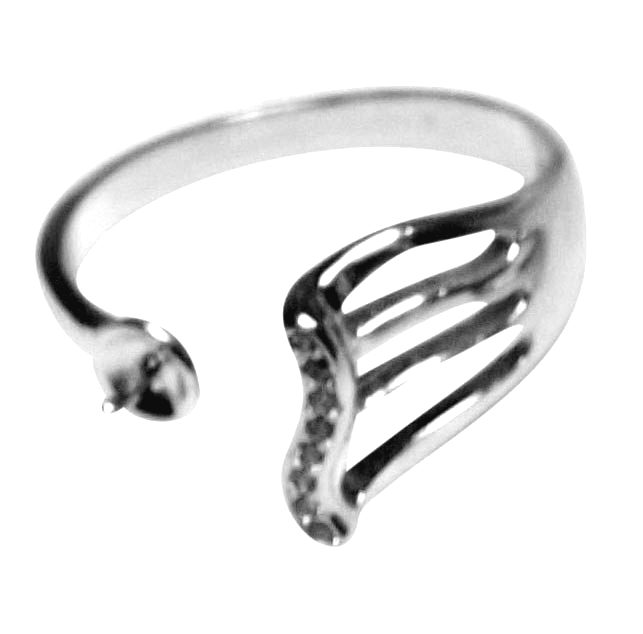 Adjustable Sized Sturdy 925 Sterling Silver Ring Diamond Setting